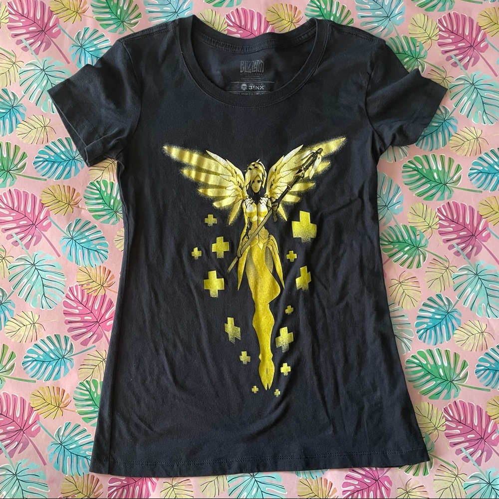 Overwatch Mercy T-Shirt , Medium, Black